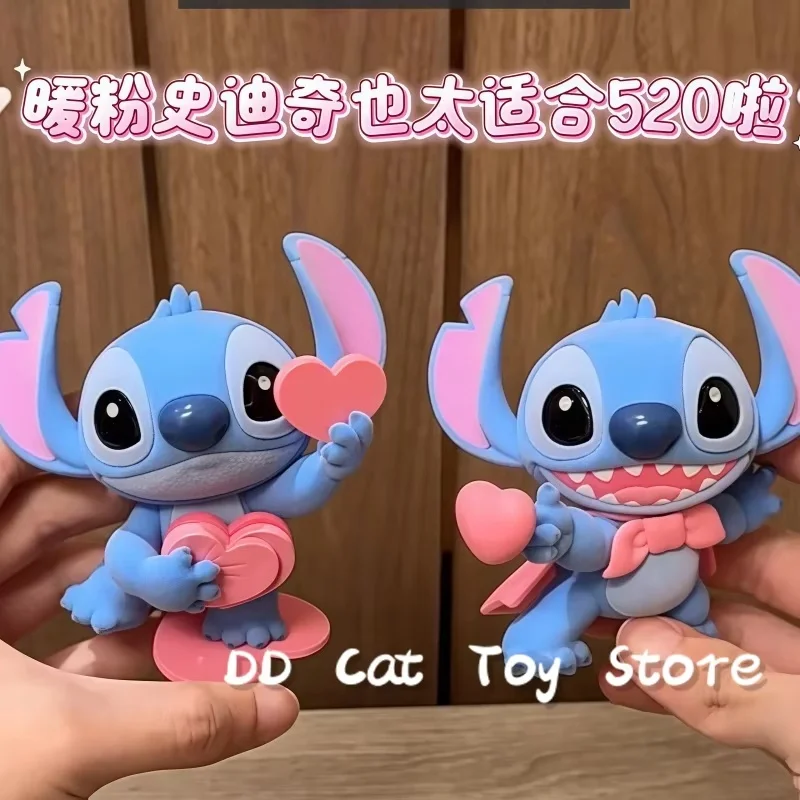 

New Genuine 52TOYS Disney Stitch Sweet Pink Series Flocking Blind Box Kawaii Stitch Action Figure Surprise Box Customized