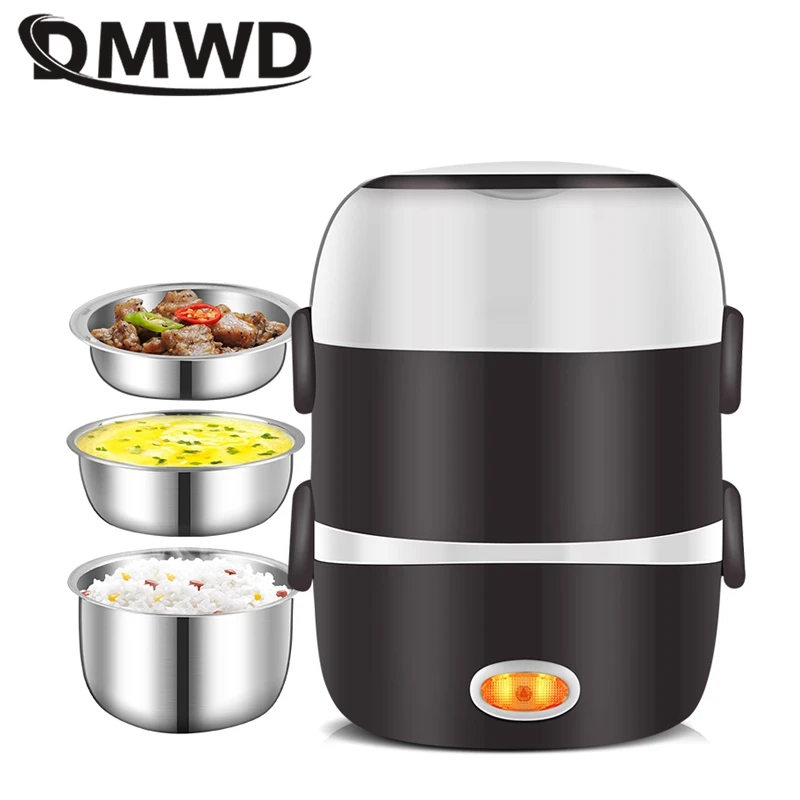 Automatic Rice Cooker 2/3 layers Food Grade Stainless Steel Liner Electric Thermal Heating Lunch Box Food Steamer Egg boiler