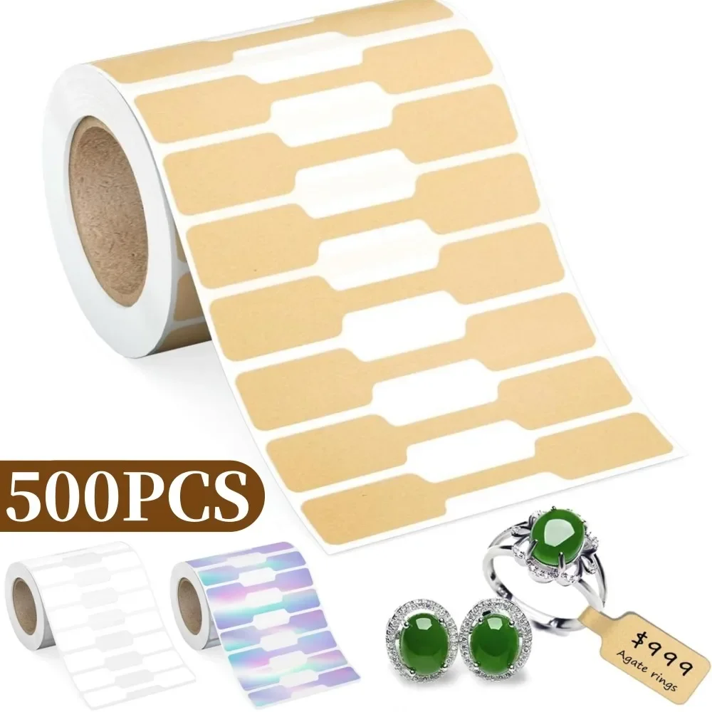 

500 шт./рулон, разноцветные ювелирные изделия, ценники, наклейки DlY, самоклеящиеся этикетки из крафт-бумаги для ожерелья, браслета, инструмент для отображения цен