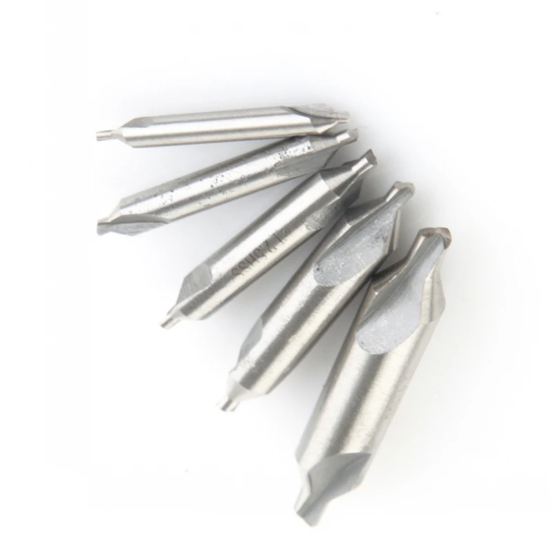 5pcs Product is Smal A Type Stainless Steel Casing Spiral Fixed Point Positioning Center Double Head Drill