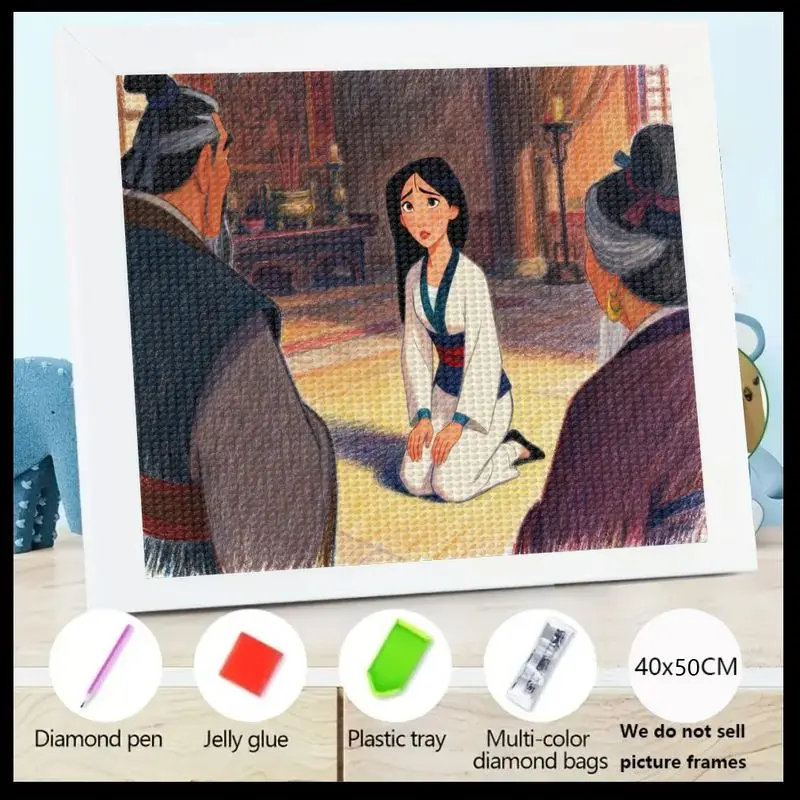 

1 шт. 5D набор алмазной живописи, персонаж мультфильма Диснея Мулан принцессы, полная дрель, сделай сам, художественное ремесло для взрослых, детей, начинающих, большой драгоценный камень