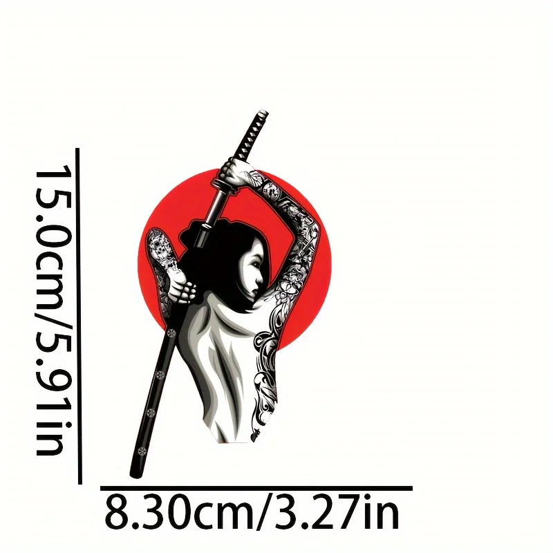 1pc Samurai Warrior Cartoon Sticker Matte Durable Die-cut Decal for Car Laptop Wall Plastic Surfaces