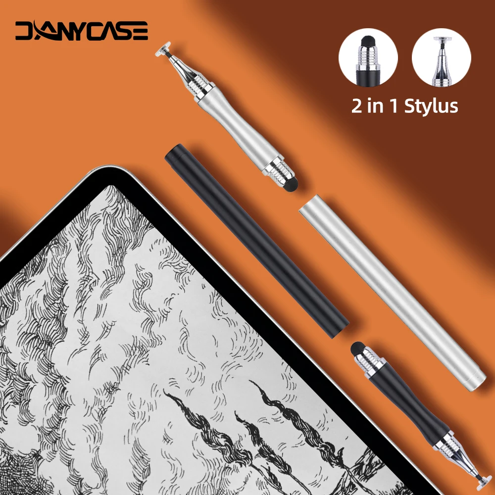 2in1 Stylus Pen Universal Drawing Tablet Capacitive Screen Touch Pens for Mobile Android Phone Smart Pencil Accessories
