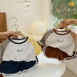 Tenues de sport à manches courtes de dessin animé pour enfants, ensemble deux pièces carillon, Économie et shorts assortis pour documents, vêtements d'été pour bébés garçons, mode