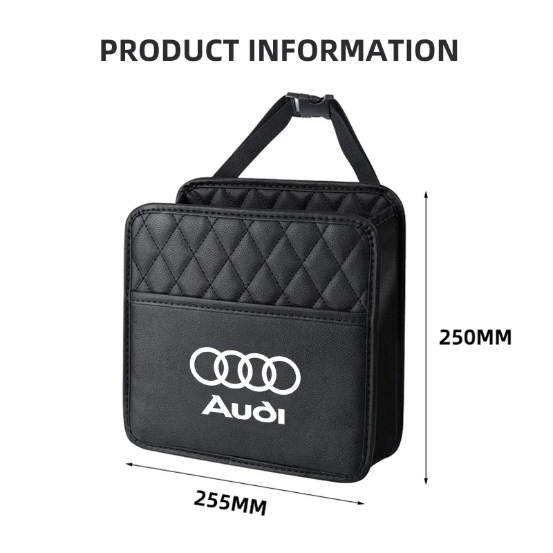 شارة السيارة صندوق تخزين الباب تحت المقعد الخلفي كيس قمامة الملحقات الداخلية لأودي A4 B5 B6 B7 B8 A1 A3 A6 A5 A7 A8 Q3 Q5 Q7 TT