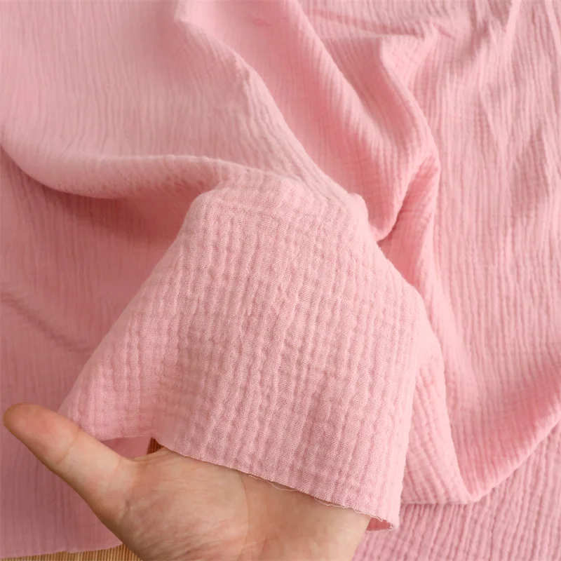 100% Cotton Double Layer Crepe Fabric 135x50cm Soft Breathable Mosquito-Repellent Sewing Cloth for Pants And Home Wear