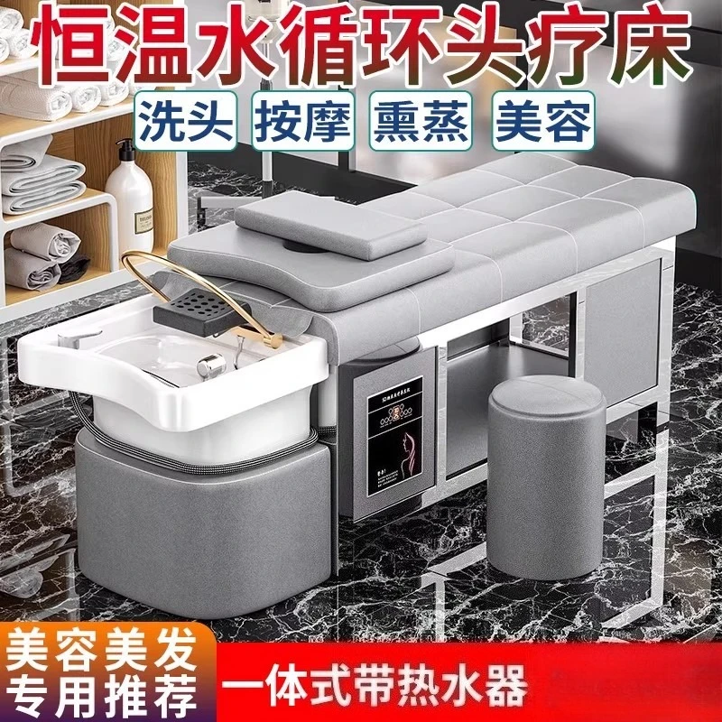 

Thai ceramic basin stainless steel frame hair treatment shampoo bed barber shop beauty salon special fumigation water
