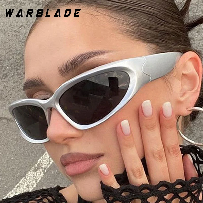 

New FashionY2K Punk Sunglasses Women Unisex Futuristic Oval Trendy Glasses Travel Cycling Windproof Goggles Female UV400 Lentes