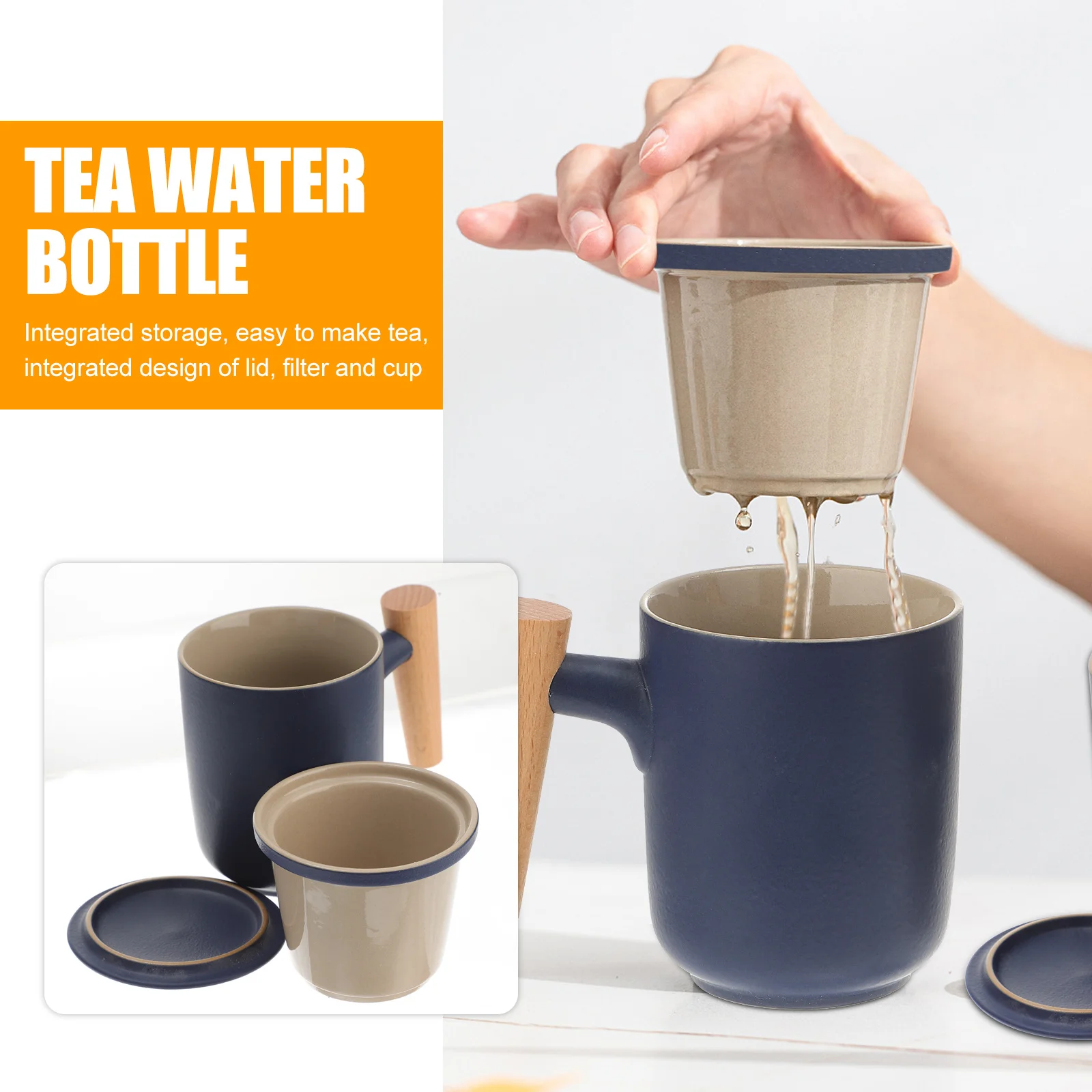 

1 комплект, 1 комплект, стеклянная бутылка для заварки, двухслойная разделительная чашка для офиса, путешествий, тренировок, керамическая кружка для чая, бутылка для воды для чая