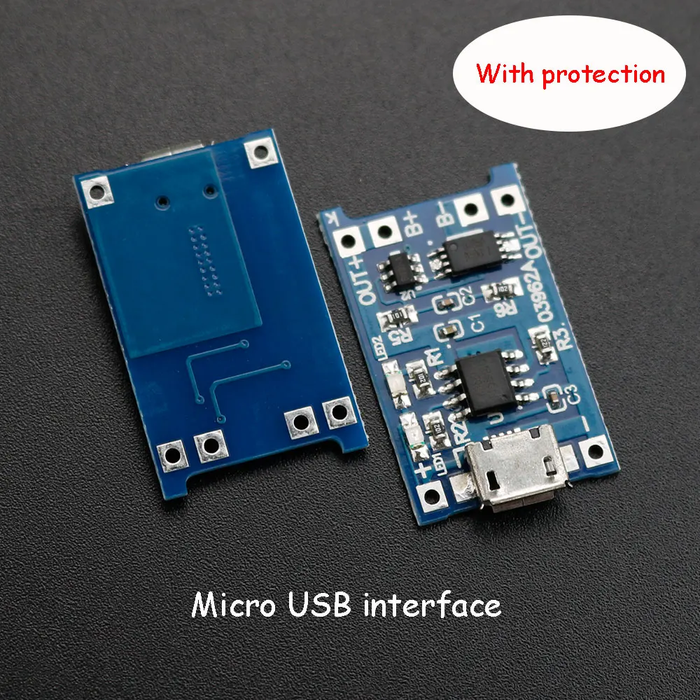 10pcs 5V Micro USB 1A 18650 Lithium Battery Charging Board With Protection Charger Module