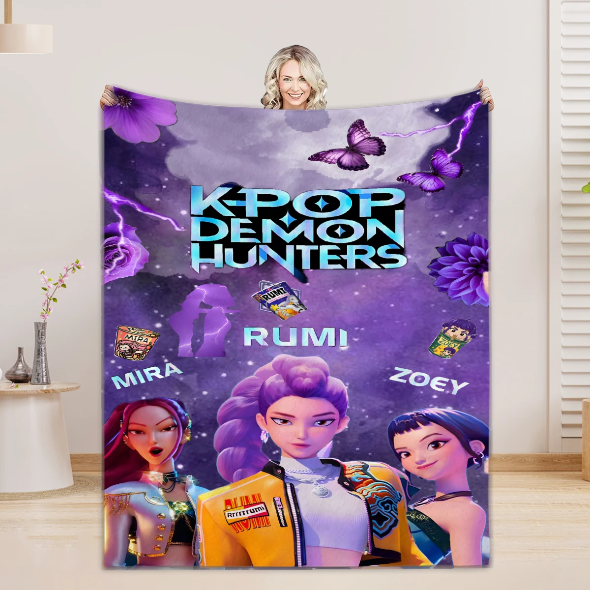 KPOP d-demon h-hunters couverture en flanelle pour bureau maison Camping sieste loisirs couvertures cadeaux d'anniversaire pour les filles décor à la maison