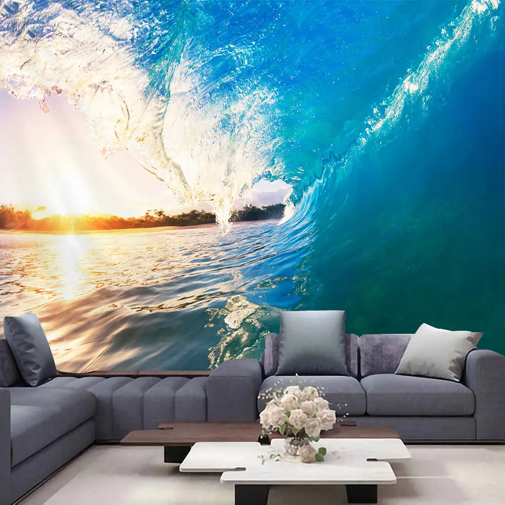 Beautiful sea view beach blue sky tapestry essential  for Bohemian dormitories room decoration wall cloth