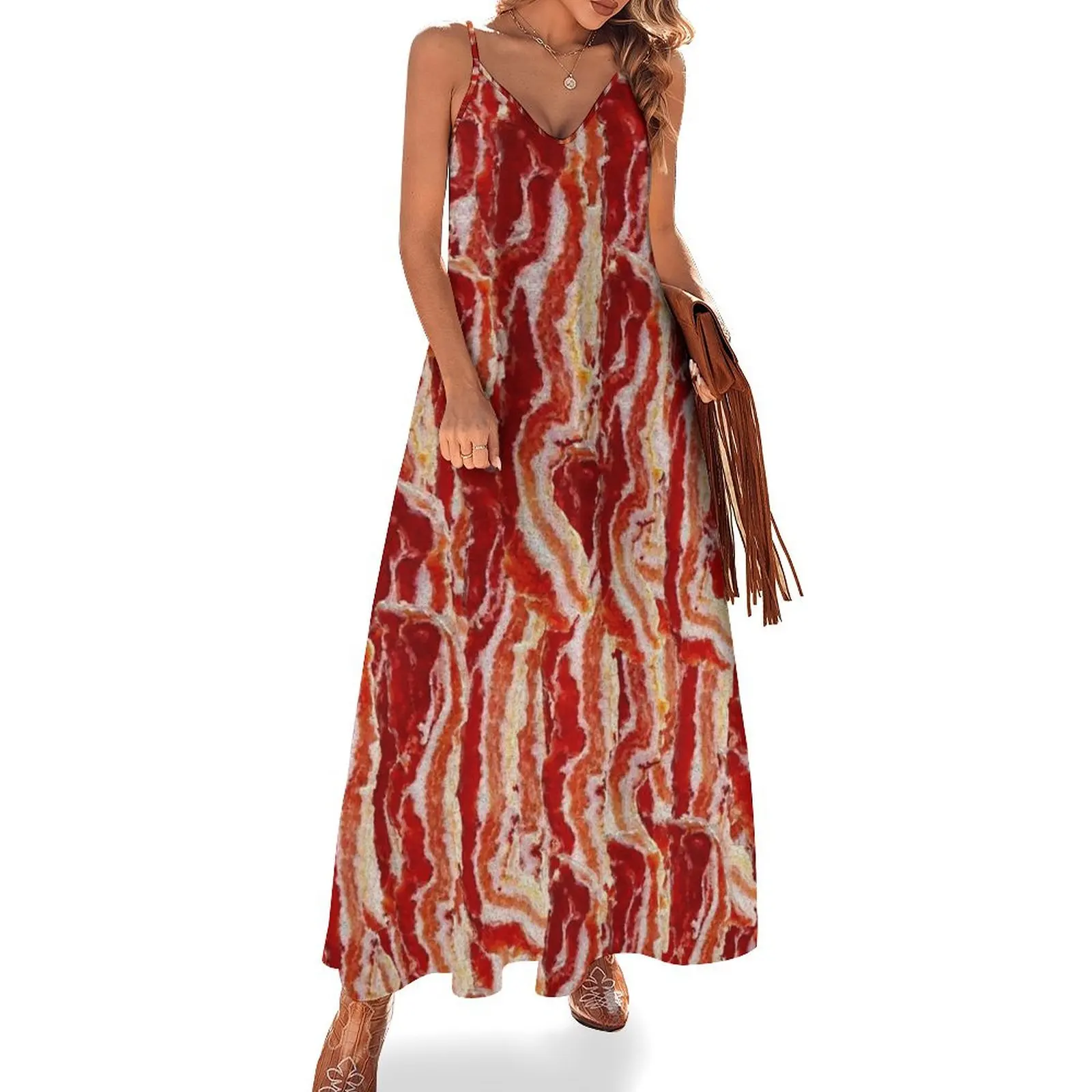 

Fun With Bacon Sleeveless Dress women's dresses luxury Women's long dress women evening dress