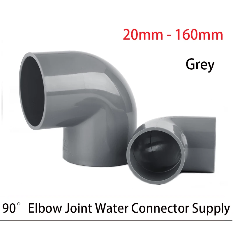 1/2/5/10PCS 16-160mm Grey PVC Pipe 90 Degree Equal Elbow Connector Aquarium Fish Tank Garden Irrigation Water Supply Fittings