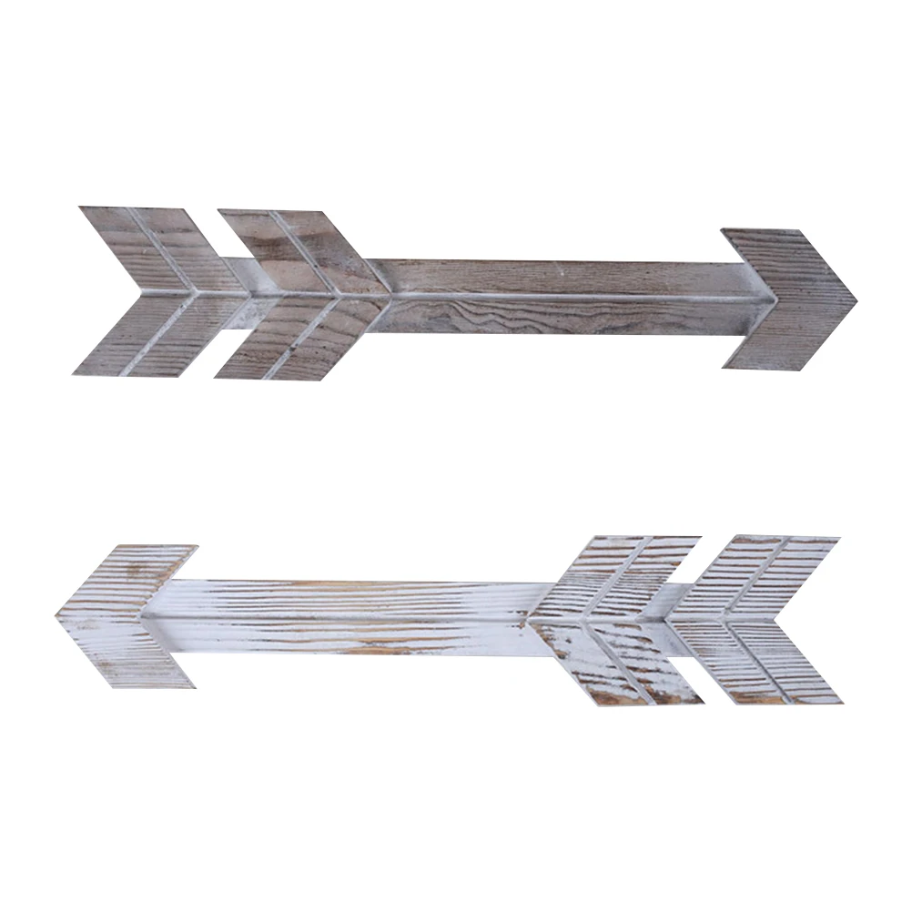 

2 Pcs Wall Decor Arrows Wooden Signs Vintage Rustic Hanging Ornaments Boho Retro Bedroom Tent Decoration