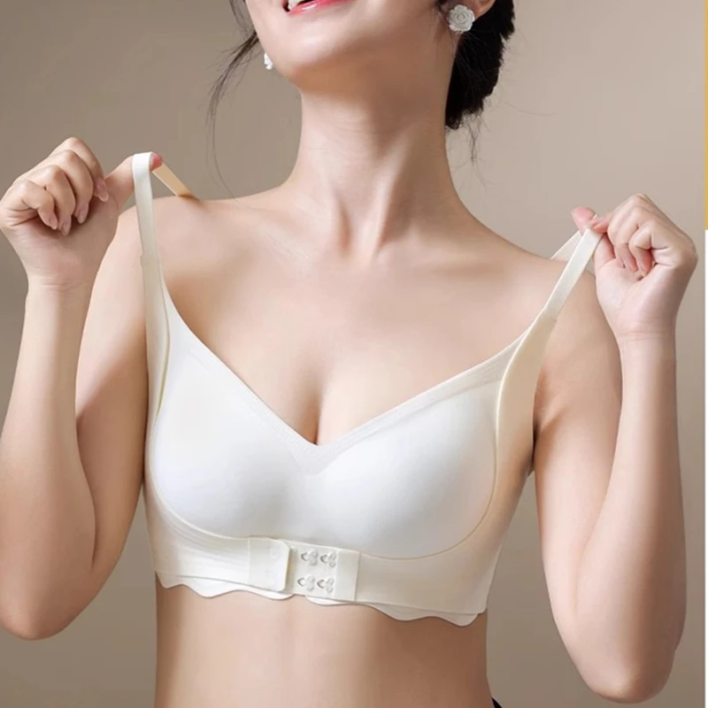 Front Button Pull-up Bra For Women With Small Breasts, Push-up And Secondary Breasts, Anti-sagging, Comfortable Fixed Cup Bra