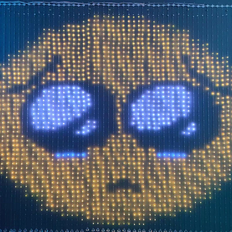 Rideau LED RVB avec écran dynamique, contrôle d'application, 1x3m, 2x6m