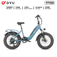 DYU FF500 Adult Electric Bike 500W Electrical Road Bicycle 48V 14Ah Fatbike MTB E-bike 20\