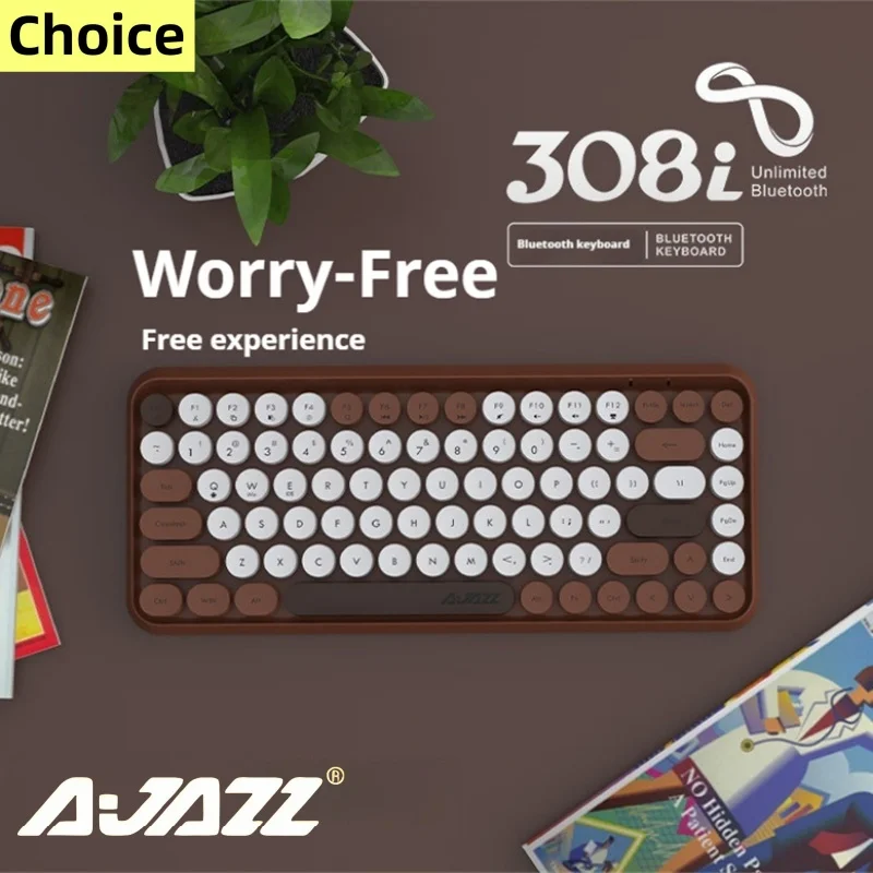 

AJAZZ 308i Membrane Keyboard And Mouse 2.4ghz Usb Wireless Keyboards For Windows 84 Keys Office Laptop Desktops Pc Computer,Brow