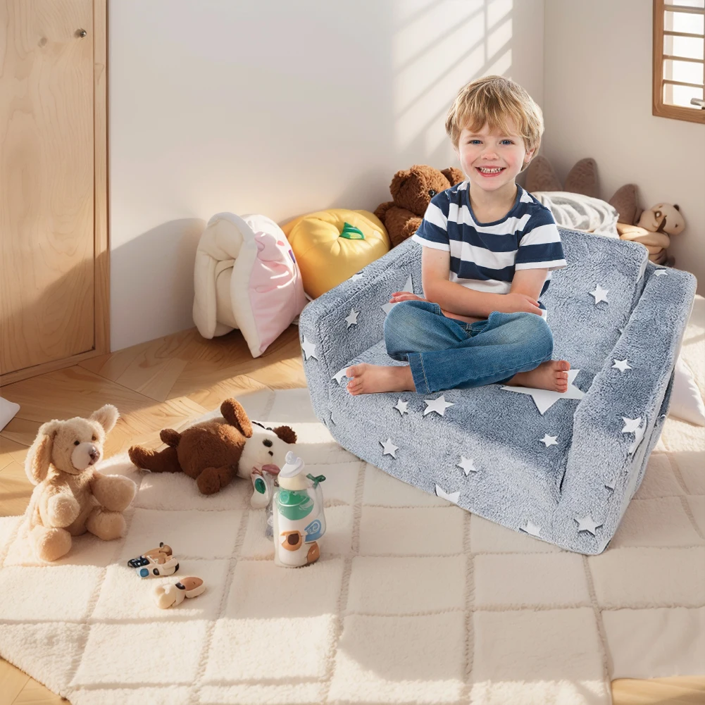 Simpatico divano per bambini Flip Open Divano in peluche Sedia per bambini Divano pigro Mini sedile Schienale per bambini Divano letto Poltrona Divano per neonati