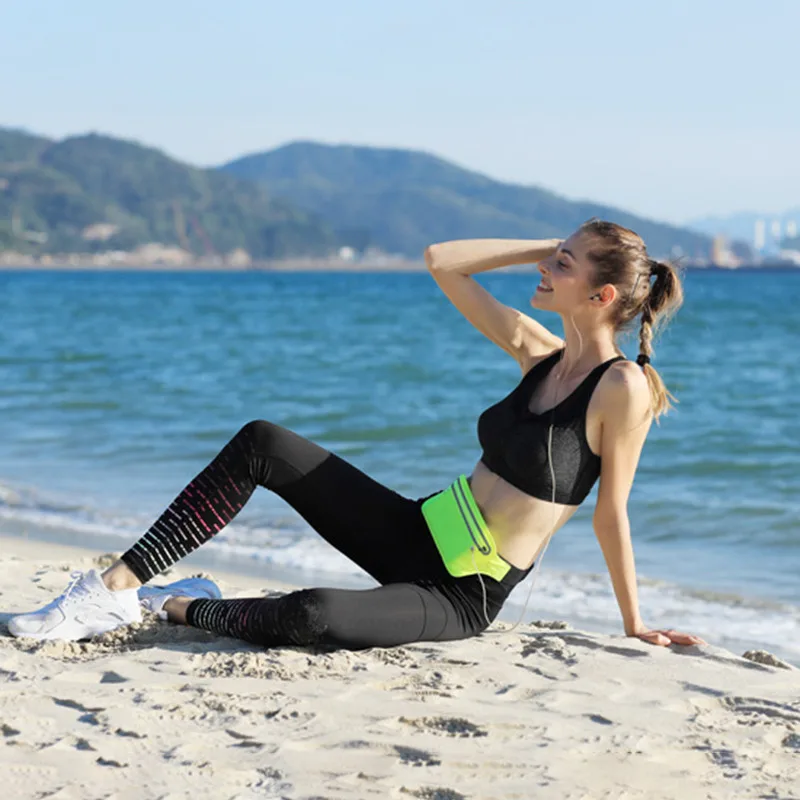 حزام ركض الخصر حقيبة الرياضة حزمة مراوح النساء الرجال مقاوم للماء الصالة الرياضية الهاتف الحقيبة أكياس الموز تشغيل الملحقات