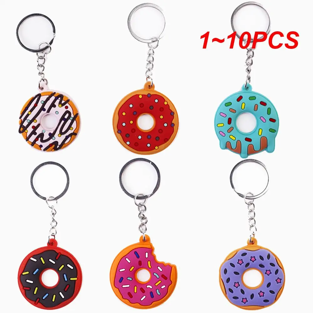 1~10PCS Sweet Donut Keychain Donut Theme Party Favors Kids Key Chains Pendant Keychain Christmas New Year Children Gifts