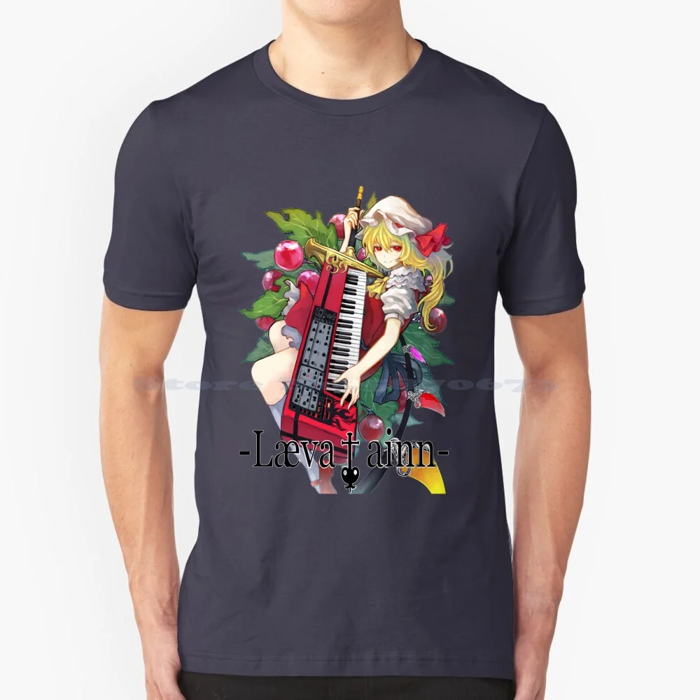 Sister Of The Devil-Flandre Scarlet T Shirt 100% Cotton Tee Piano Orgen Laeva T Ainn Flandre Scarlet Hair Orange Blueberry