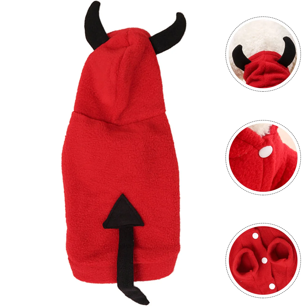 Drawstring Bag Pet Transformation Costume Man Face Mask Red Outfits Apparel Birthday Party Supplies Dog