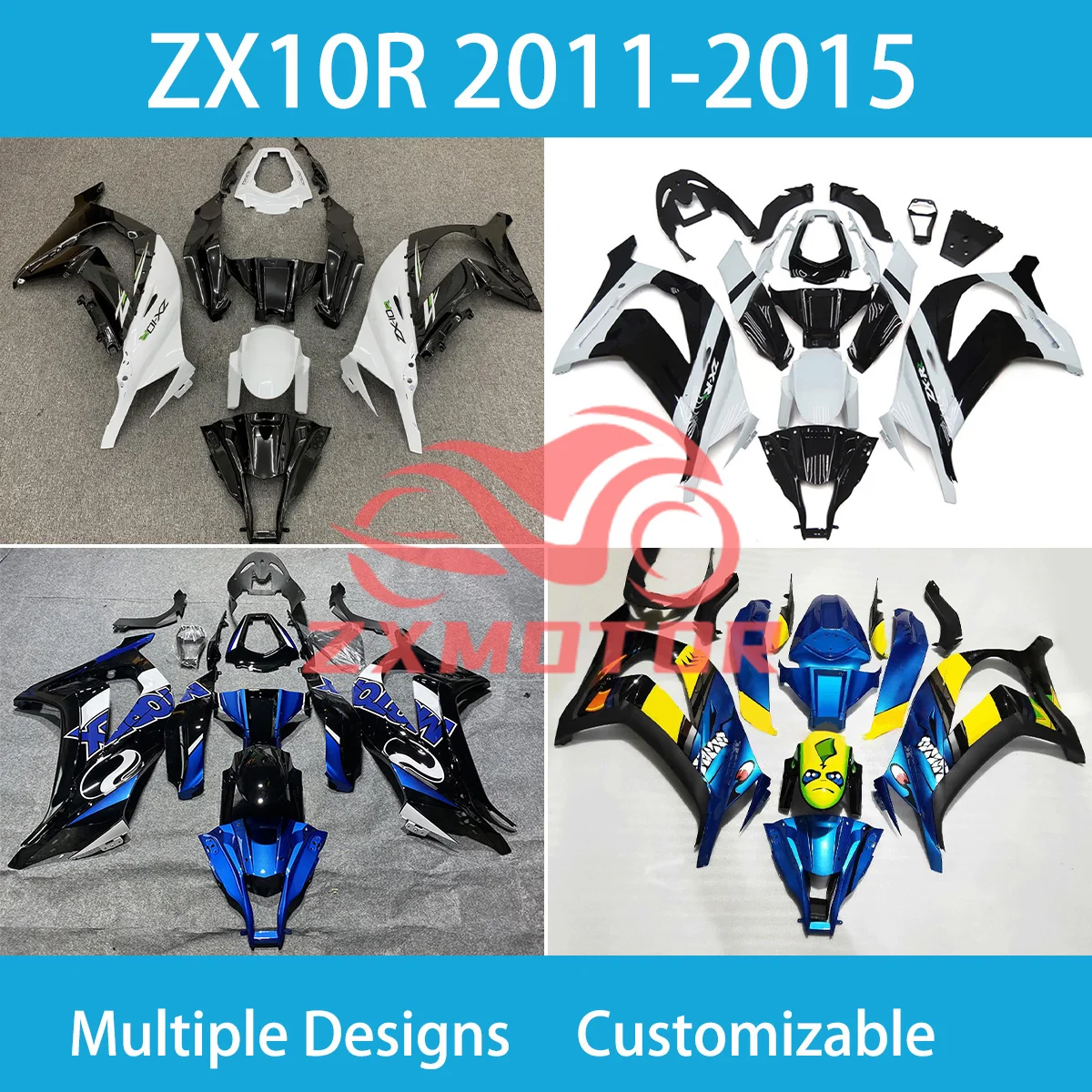 

Full Fairing Set Ninja ZX-10R 2011 2012 2013 2014 2015 Motorcycle Painted ABS Fairings Kit for Kawasaki ZX10R 11 12 13 14 15 New