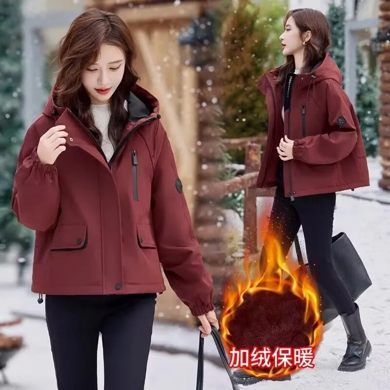 

Women's Parker Warm Cotton Padded Coat Coat 2025 New Winter Female Fashion Loose Jacket Leisure Padded Velvet Tooling Overcoat