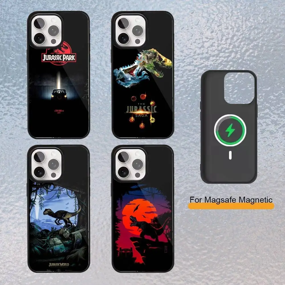 

J-Jurassic P-Park D-DinosaurS Phone Case For iPhone Magsafe Magnetic 17,16,15,14,13,12,11 Wireless Charging cover