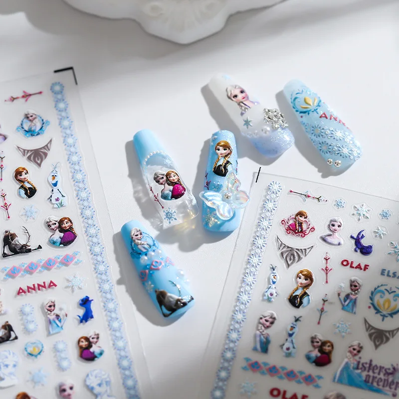 New 5D Disney Anime Frozen Marvel Superhero Nail Stickers Nail Art Accessories Stitch Mickey Donald Duck Nail Art Decals Sticker