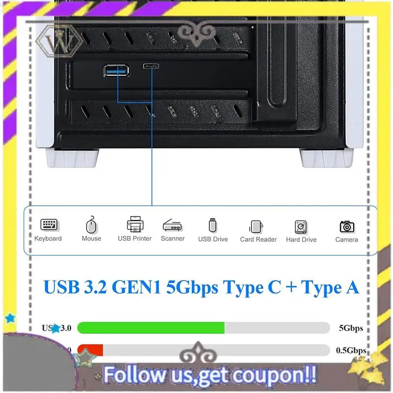 New PCI-E 1X To USB 3.2 Gen1 USB3.2 Type-C Front Adapter Card Plastic Expansion Card
