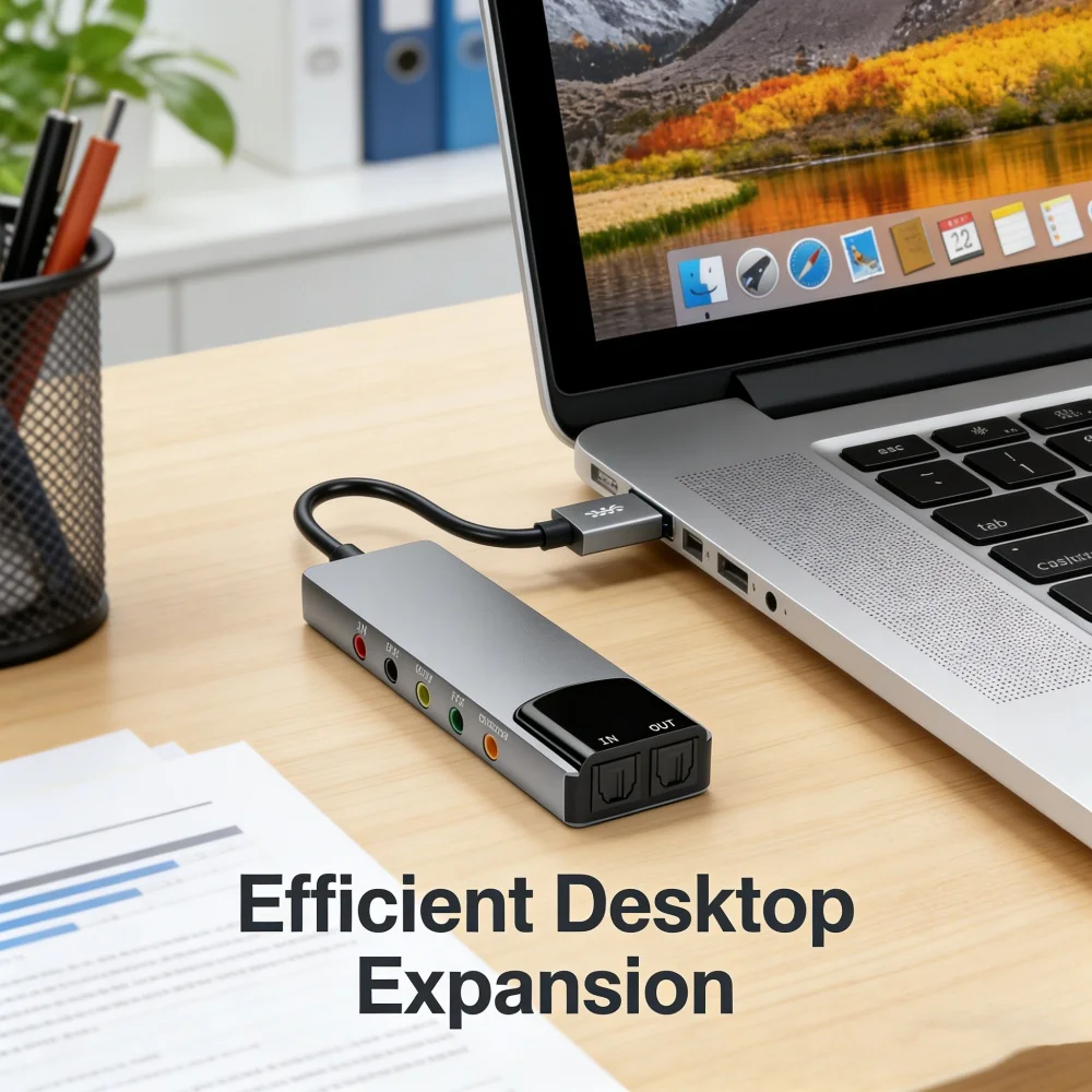 Usb Sound Card High-quality Usb Fiber Optic Spdif Sound Card for Computer External Multifunction Support Ac-3 Dts-compatible 5.1
