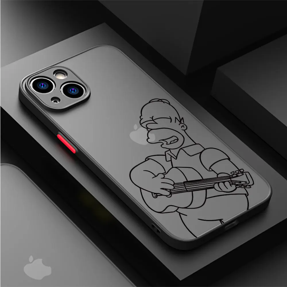 Phone Case for Apple iPhone SE XS MAX 7 8 13 Mini XR XS 12 11 Pro 15 Pro Max 14 Plus Cover Luxury Shell Cartoon Homero Simpson