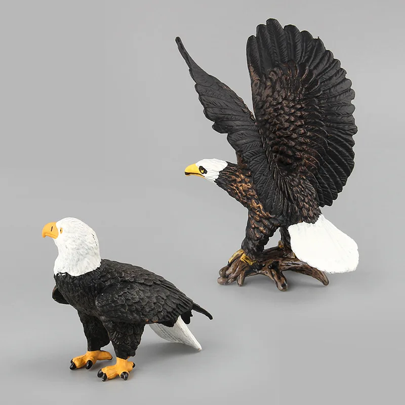 Modelo de animais simulados ornamentos, design criativo, pássaros realistas, figuras de ação, cabeça branca, águia, coruja, decoração, brinquedos para crianças, presente