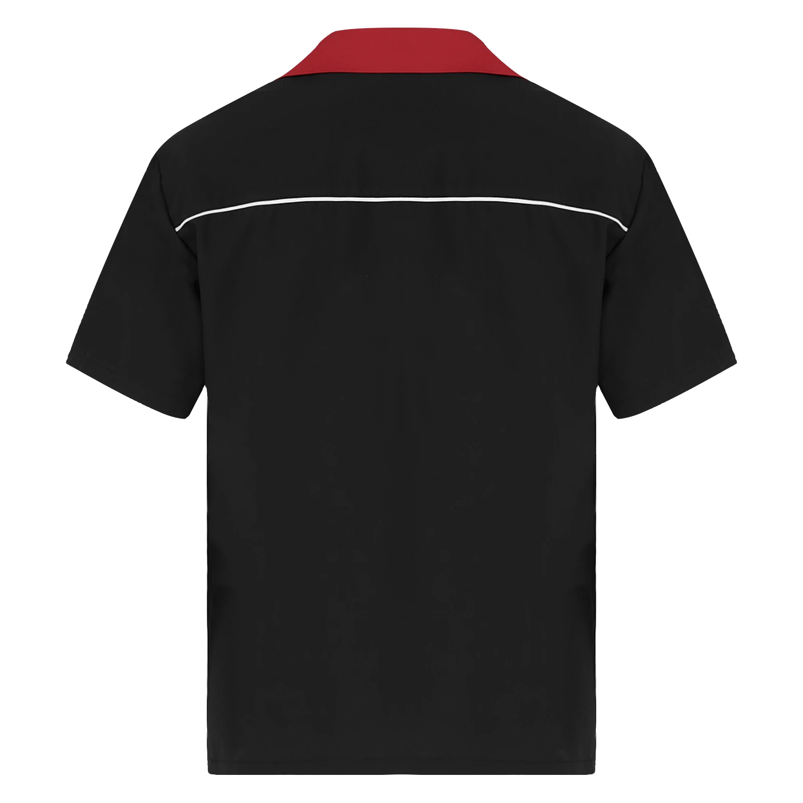 Mens Bowling Shirts Retro Short Sleeve Button Down Casual  50s Tee Color Block Striped Notched Collar Shirt