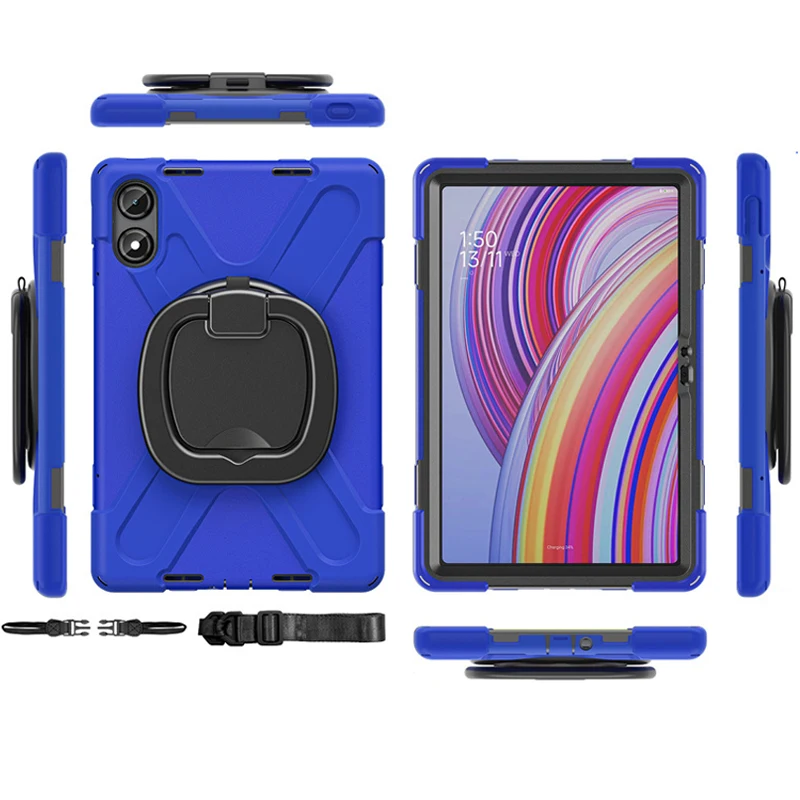 

For Xiaomi Redmi Pad2 SE 8.7 Pro 12.1" POCO Pad 12.1 inch Heavy Duty Rugged Tablet Case Pull Ring Stand Strap Shockproof Funda