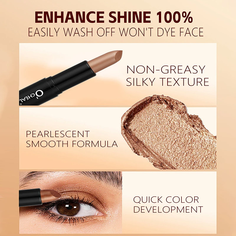 Picture 5: O'CHEAL 9 Colors Double-ended Eyeshadow Stick Enhance Eye Makeup Create Sparkling Eye Makeup Pearlescent And Smooth Eye Makeup