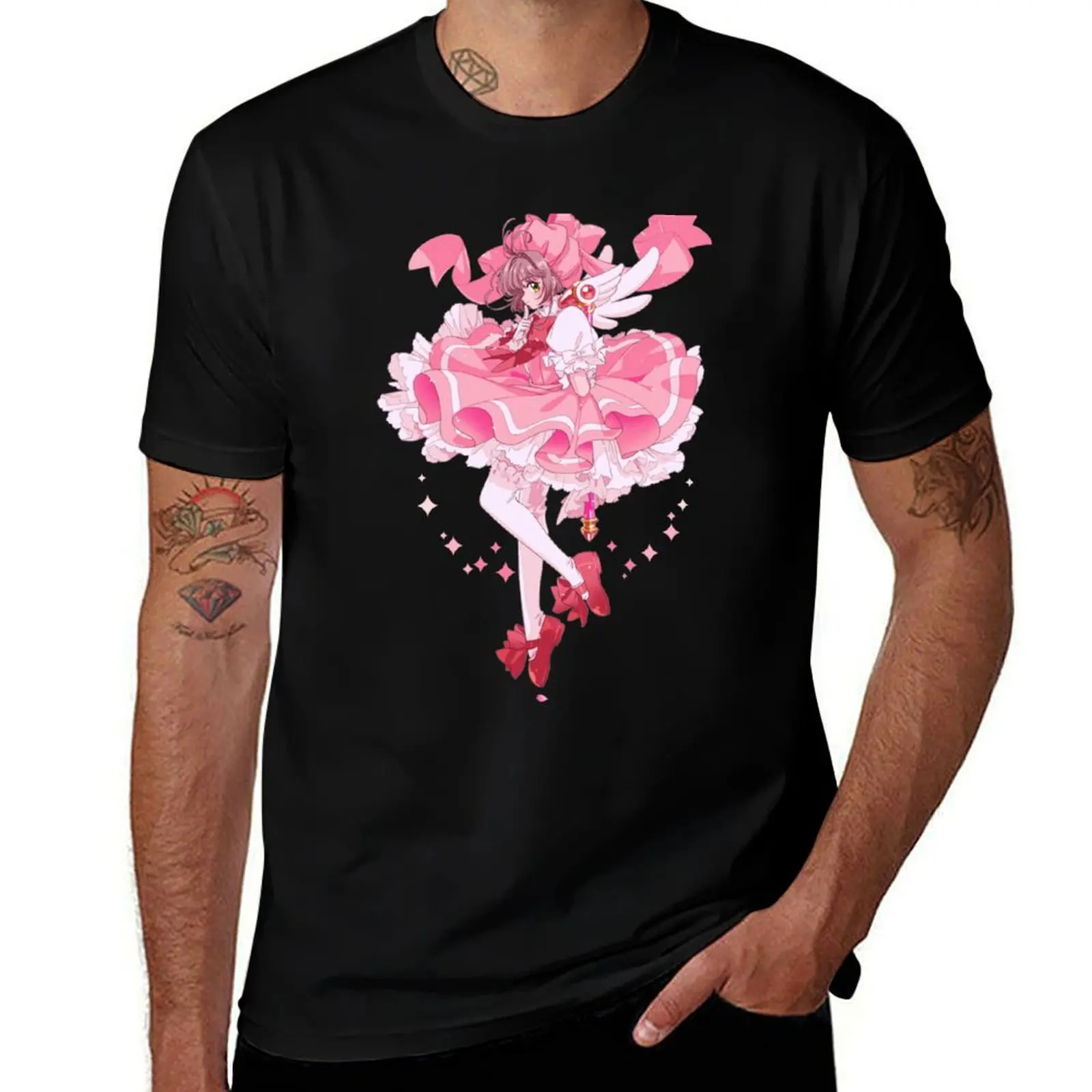 Kawaii Cardcaptor Sakura Sticker T-Shirt Plus Size Simple Casual Top T-Shirt