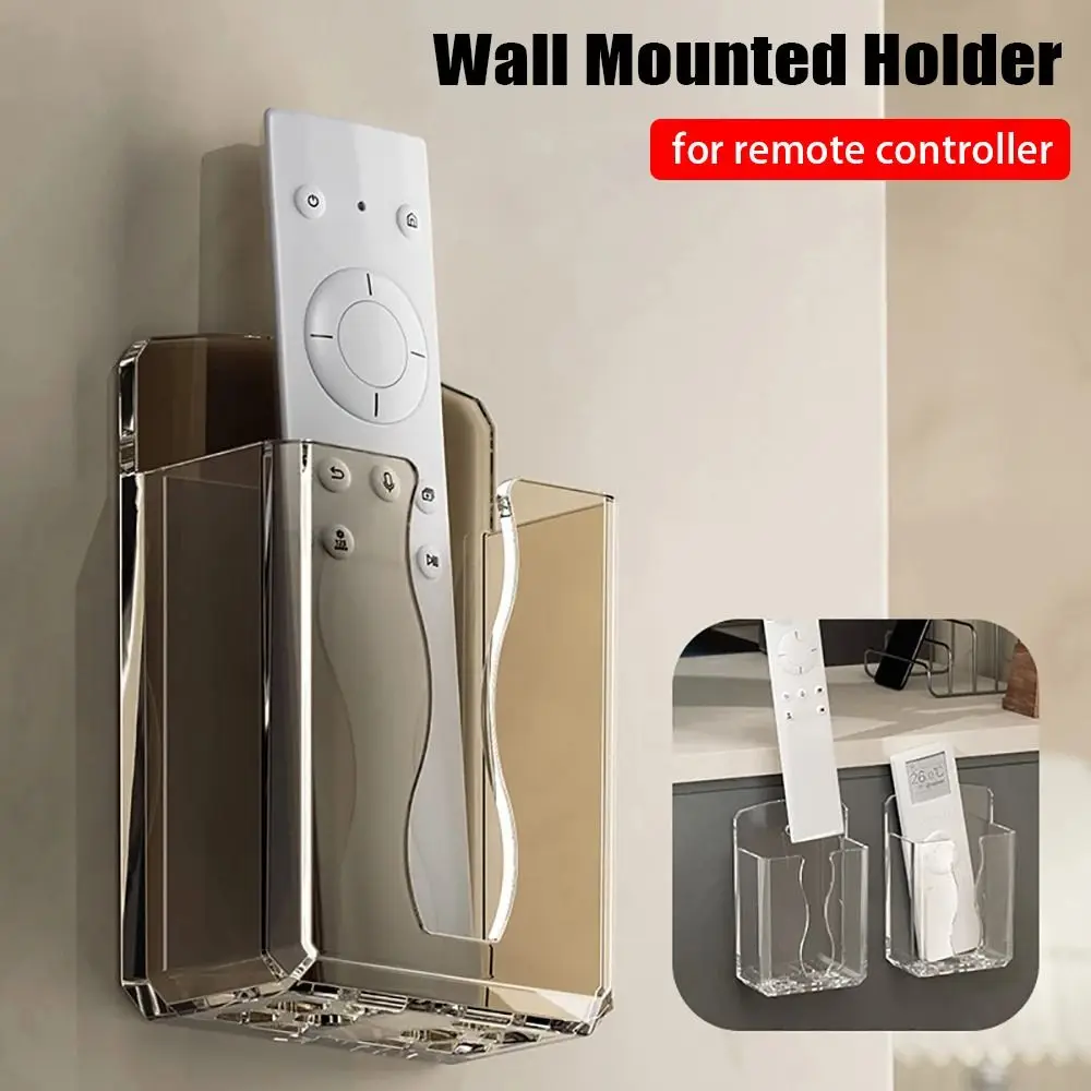 Transparent Air Conditioner Remote Holder Wall Mounted Hanging Stand Remote Controller Holder Storage Phone Charging Bracket