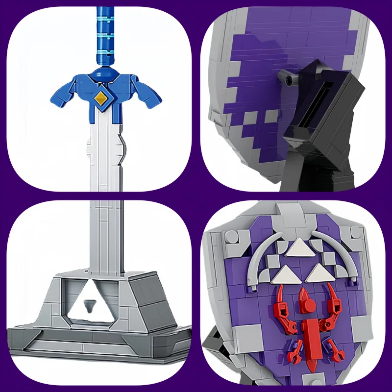 559 шт. новый меч и щит Zelda 2-в-1, игровой набор из строительных блоков, рождественский детский подарок, улучшение практических навыков