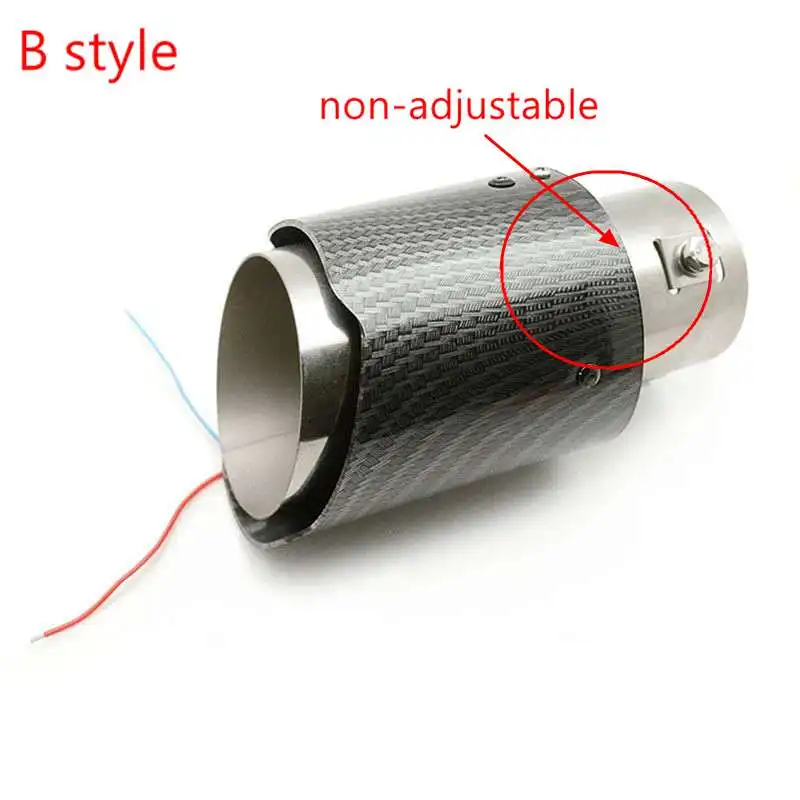 Carbon fiber Exhaust Muffler Tip Pipe Eye-catching Protective Long Lasting LED Light Stainless Steel Muffler Tip Car motorbike