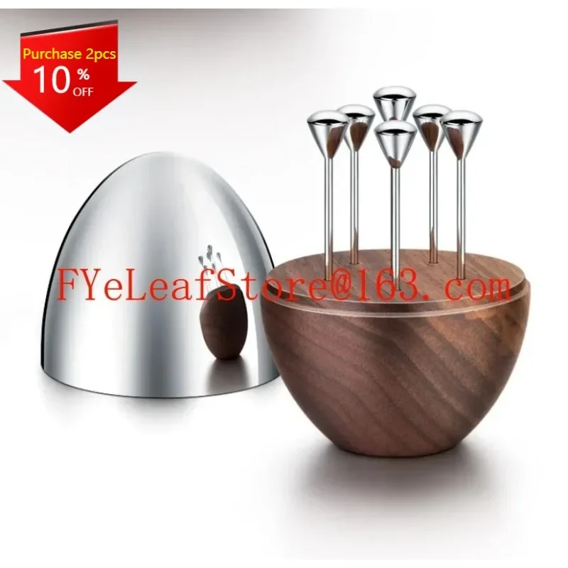 

Nordic Creative Fruit Toothpick Stainless Steel Ins Style Light Luxury Mood Egg Fruit Fork Cocktail Sign