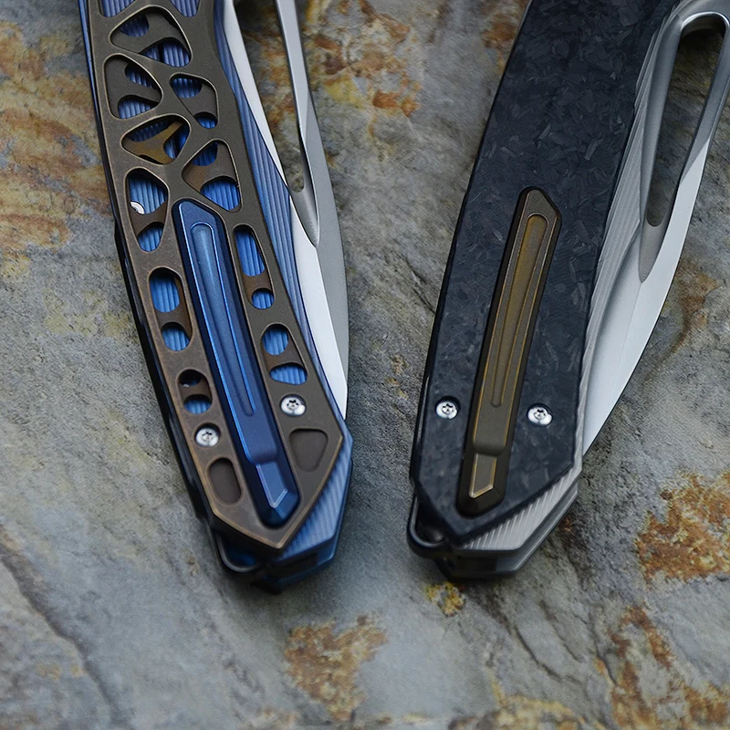 VENOM  HARPOON  folding knife M390 blade titanium outdoor camping hunting survival pocket kitchen fruit knife EDC tool knives