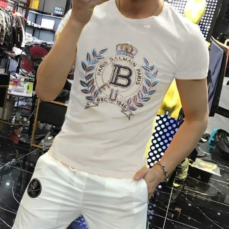 Men\'s Short Sleeve T-Shirt Summer Fashion Handsome Sports Leisure Korean Crewneck T-Shirt Top