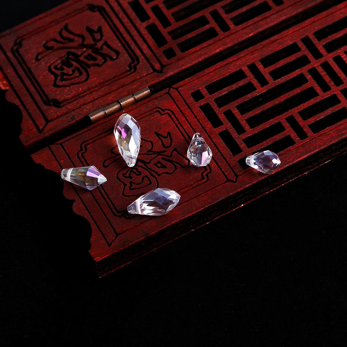 10pcs Side Hole Teardrop Glass Beads White AB Aurora Crystal Loose Spacer Beads For DIY Bracelet Earring Jewelry Making Supplies