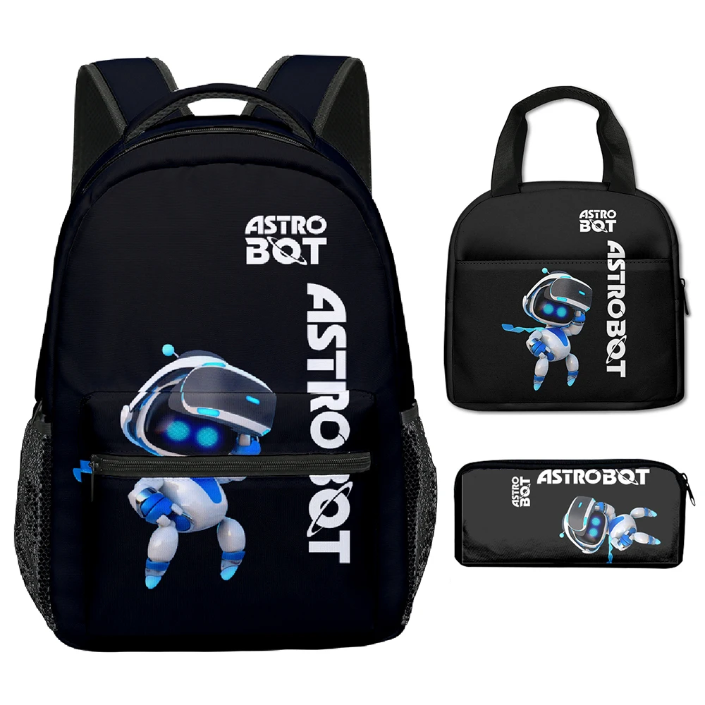 

Trendy Youthful Novelty Novelty astro bot 3D Print 3pcs/Set School Bags Laptop Daypack Backpack portable Lunch bag Pencil Case