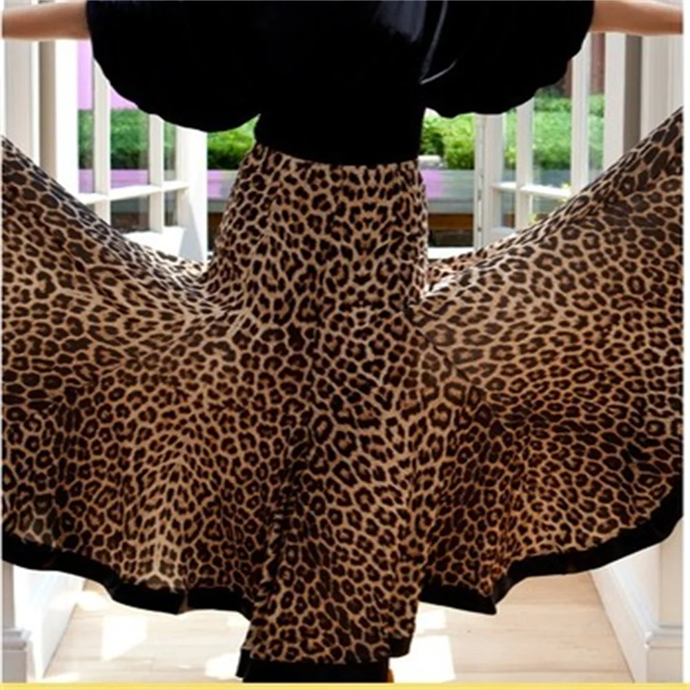 New color Leopard flamenco skirt ballroom dance skirts women's ballroom skirts zebra standard waltz tango dance dress