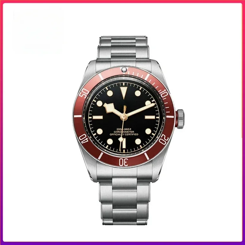 Top Watch Biwan Series Mechanical Watch Mens Watches M79230R-0012 Small Red Shield Waterproof Watch Silver Stainless Steel Strap